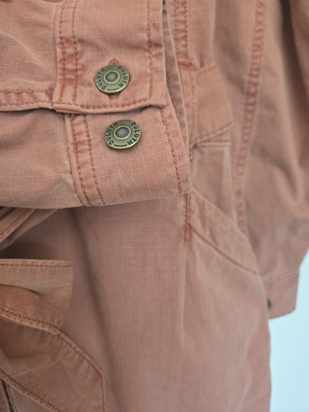 Duluth Trading Co Rust Button-Front Utility Shirtdress Jacket - Picture 7 of 9